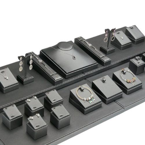 Gray PU jewelry display