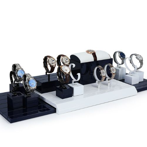 Wood watch display set