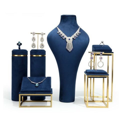 blue Velvet jewelry display