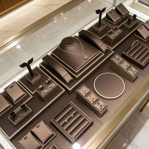 Brushed PU jewelry display