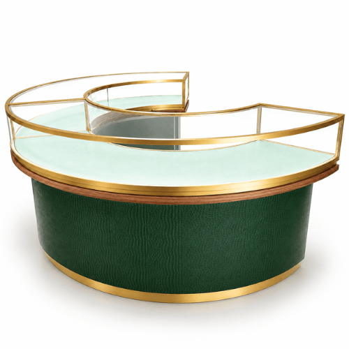 PU Leather curved showcase