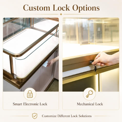 Jewelry showcase lock