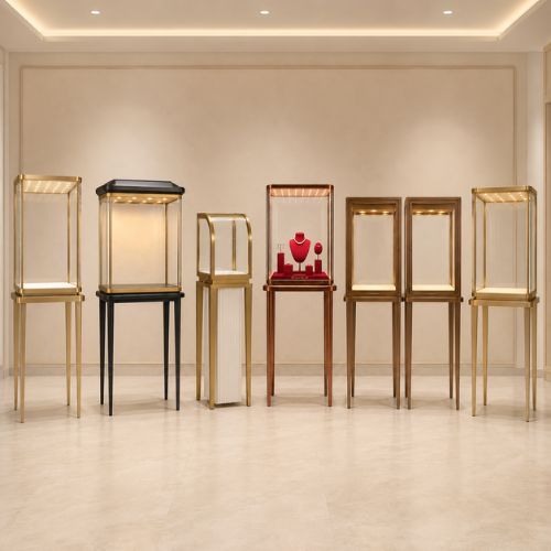 Tall jewelry showcase