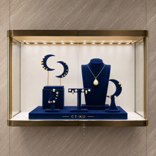 Wall cabinet with jewelry display